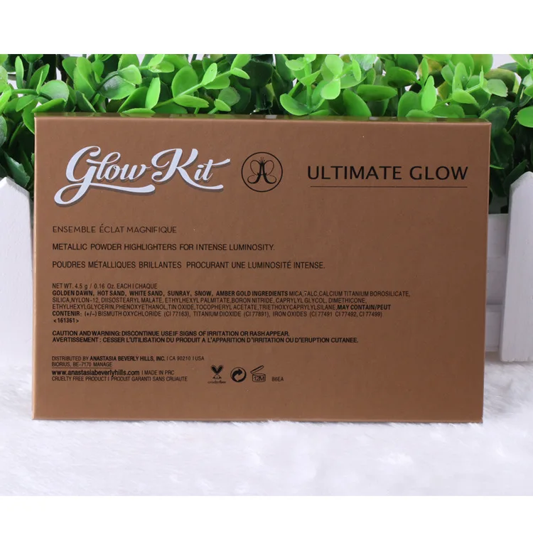 Новинка года Anastasia Beverly Hills all-in-one Thatglow Glow Kit содержит 4 оттенка выделяющая пудра, выделяя глаза для лица