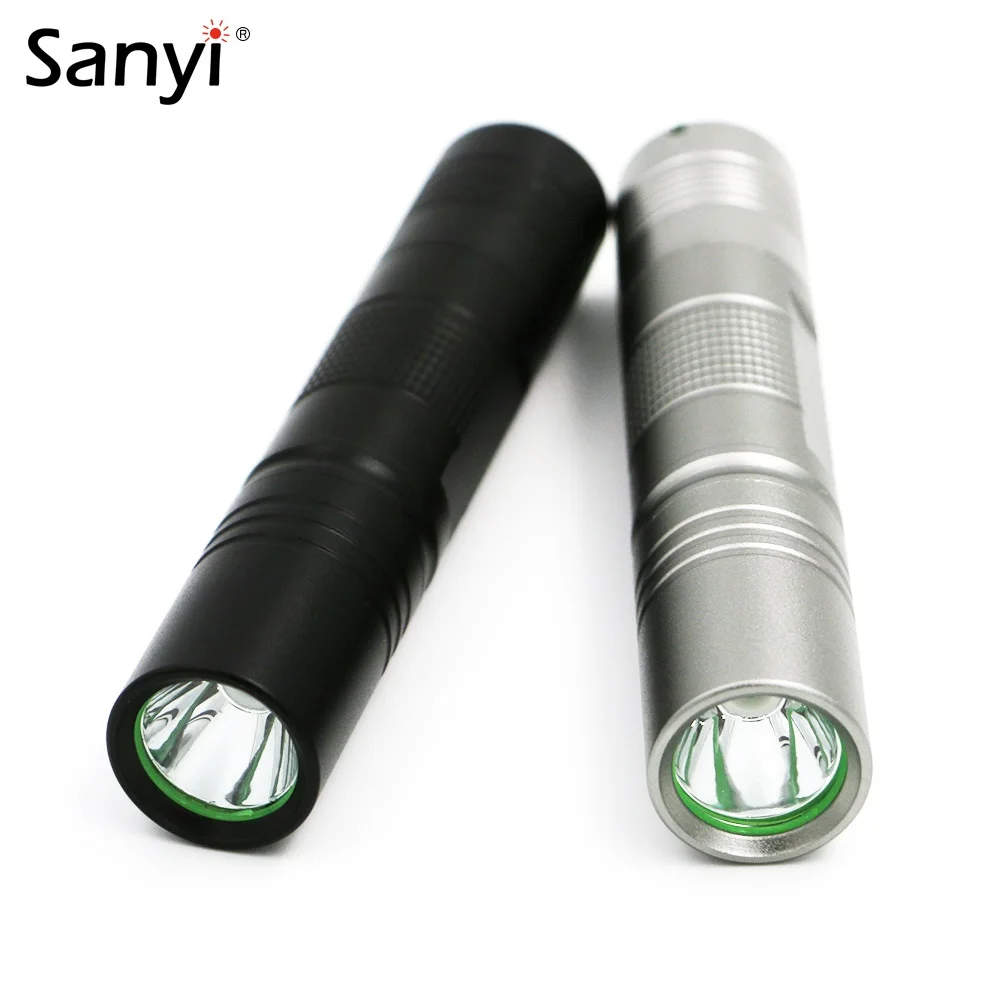 

Sanyi Mini LED Flashlight Q5 5-Mode Waterproof Lanterna Powerful LED Torch 18650 Battery For Hunting With Hand Rope Black/Silver
