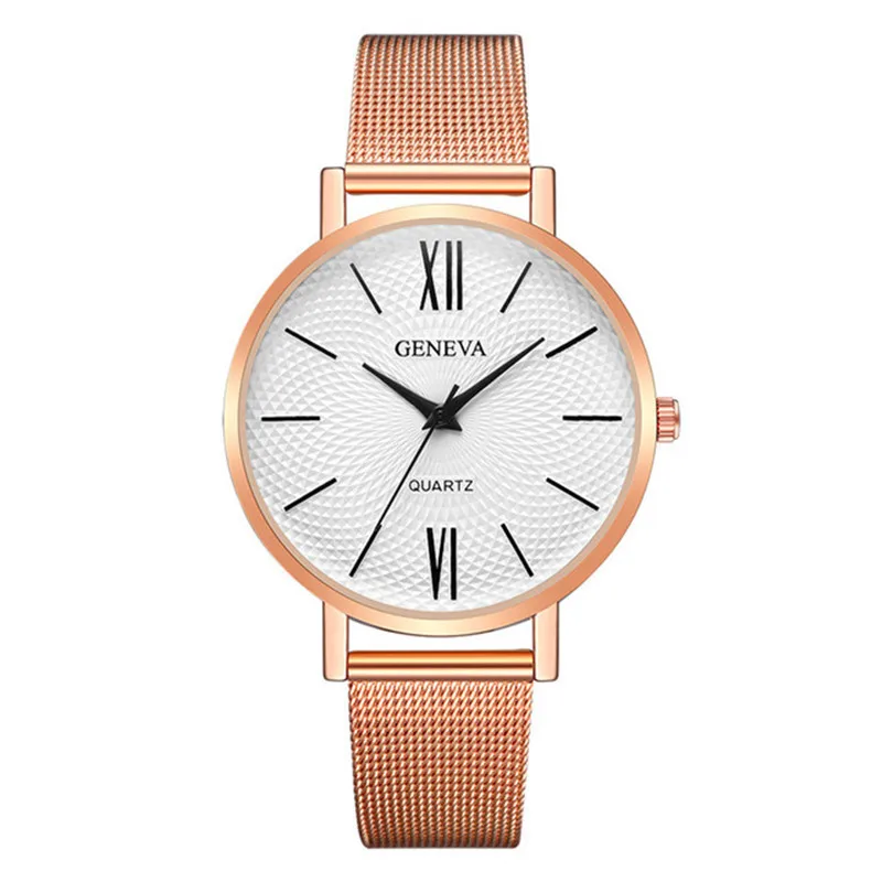 Женские часы с браслетом из нержавеющей стали, аналоговые кварцевые модные часы из розового золота, роскошные Брендовые повседневные наручные часы Montre femme