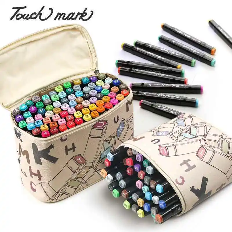 

30/40/60/80/168Colors Marker for drawing Dual Head Sketch Markers Brush Pen For Draw Manga Animation Painting Art Supplies