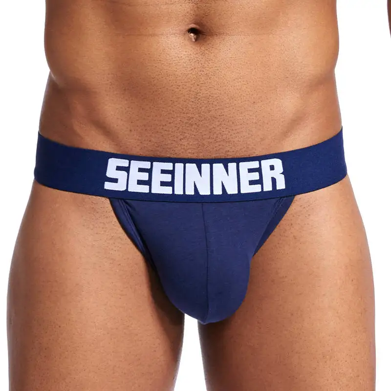 

Sexy Mens Breathable Briefs Lingerie Cotton Underwear Bulge Pouch Jockstrap Triangle Panties Males Soft Solid Underpants New Hot