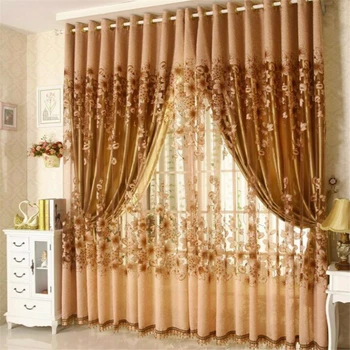 

Luxury Window Living Room Tulle Window Curtains Kitchen Window Curtains Door Finished European Sheer Curtains