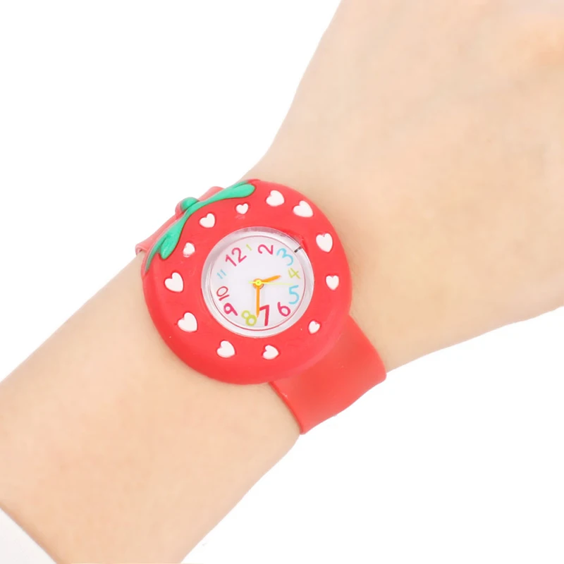Кварцевые спортивные браслеты с милым мультяшным животным, дети могут сгибать резиновые полосы, не водонепроницаемые наручные часы, маленькие подарки