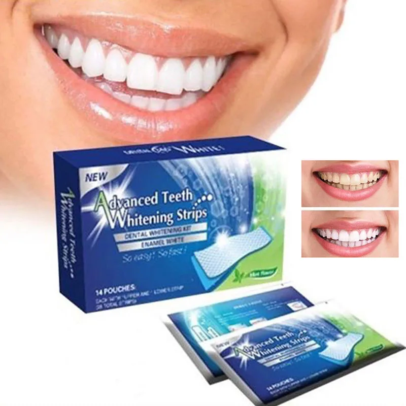 

Popular Style 28 White Strips 1 Box Teeth Whitening Kit Professional Advanced Teeth Whitening Kit Home Tooth Bleaching 2019 NEW