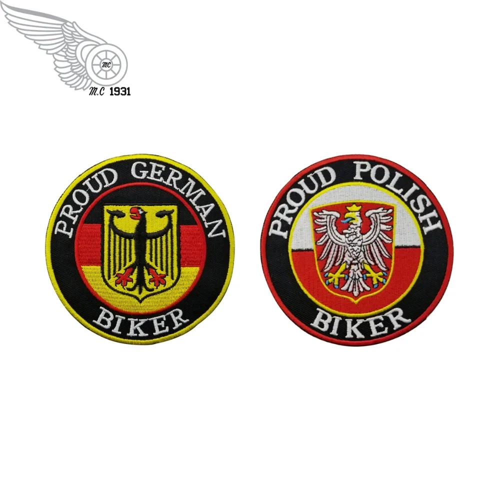 Proud German the emblem of Germany Biker Embroidered Iron On Front Biker Patch Free Shipping Customized DIY
