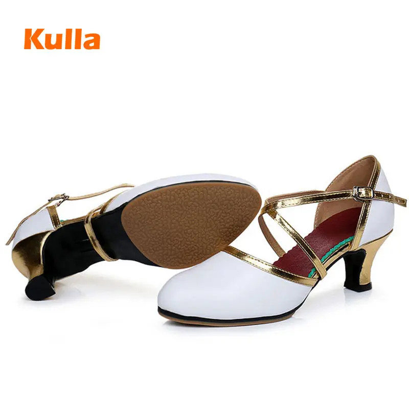 

Genuine Leather Women Girls Tango/Latin Dance Shoes Close Toe Ladies Ballroom Dancing Performance Shoes Female Red Wedding Shoes