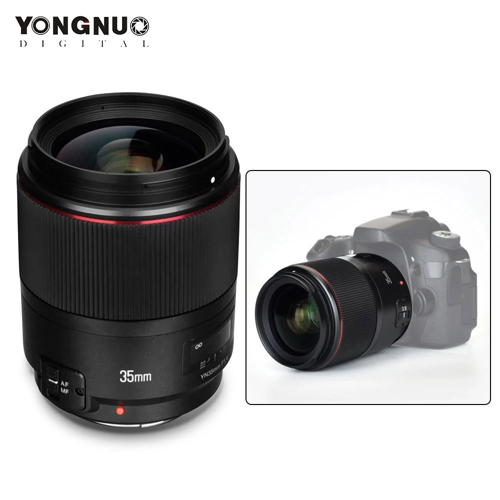 

YONGNUO Lens YN35mm F1.4 Lens Bright Aperture Standard Wide-Angle Prime Lens for Canon 5DII D5III 5DIV 5DS 5DSR 6D 7D 6DII 7DII