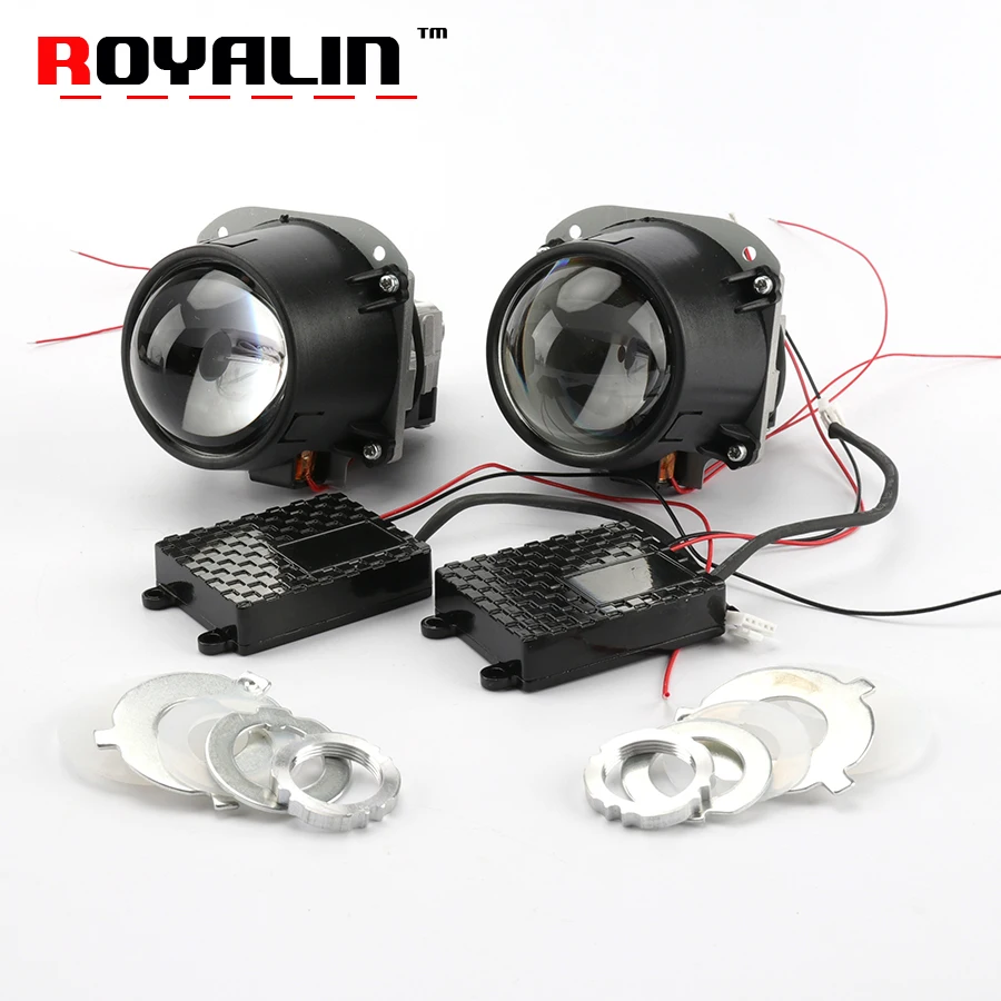 ROYALIN Bi LED Projector Lens 2.5 3.0 inch Mini Head Light 12V