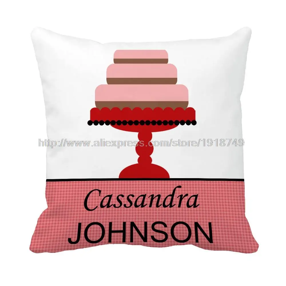 You name print Custom cushion cover for home and sofa decorative red