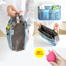 -50% Half price promotion Cosmetic Bag make up bag Insert Organizer Handbag women/men Cosmetic phone Multifunction Travel bag
