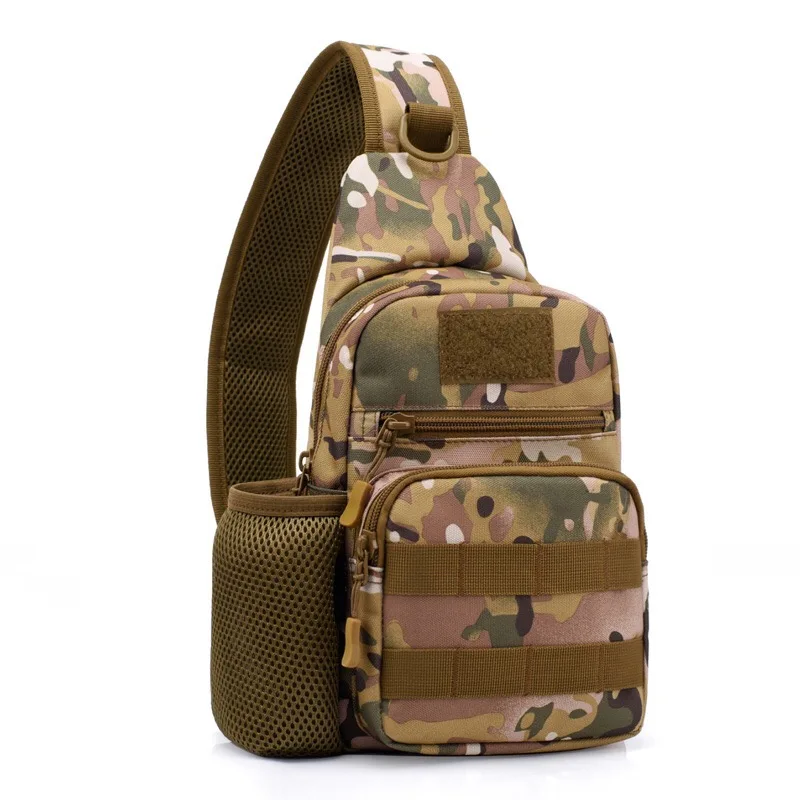 

[QUBABOBO] 3L camouflage tactical bag with durable high quality fabric can add Hook&loop outdoor fashion chest bag for men