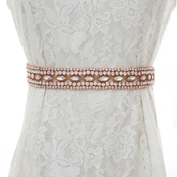 

Hand Beaded Bridal Belt Rhinestones Wedding Belt Rose Gold Crystal Bridal Sash For Wedding Accessories S197RG