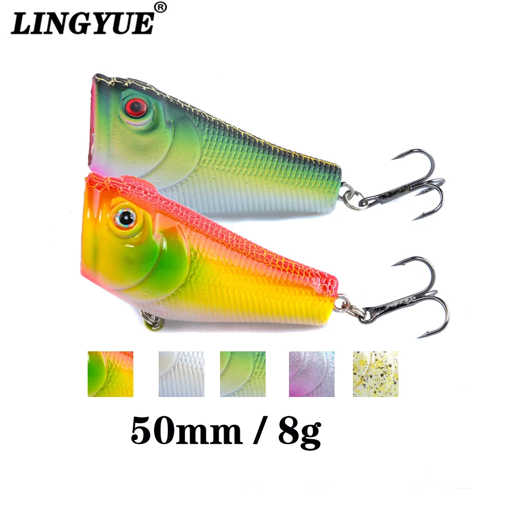 

LINGYUE Fishing Lures Hard Popper Plastic Wobblers Hard Isca Artificial Bait Topwater Crankbaits Small Leurre Floating Fish Carp