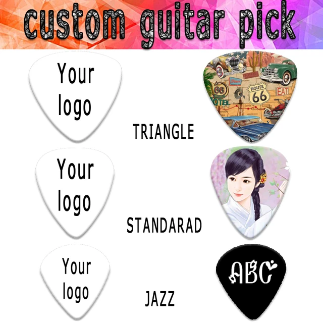 Médiator plectre Transparent avec Logo/Design personnalisé, produit chaud,  épaisseur moyenne 0.71mm, impression OEM sur un côté, 100 pièces -  AliExpress