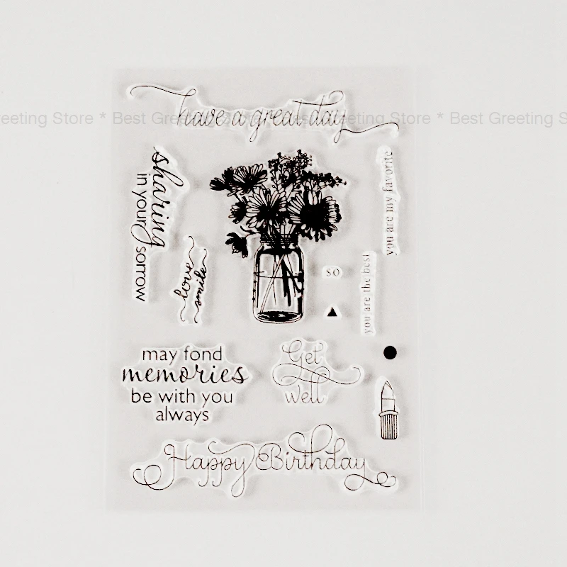 

clear stamps flower card stamps birthday quote card making stamps papercrafting