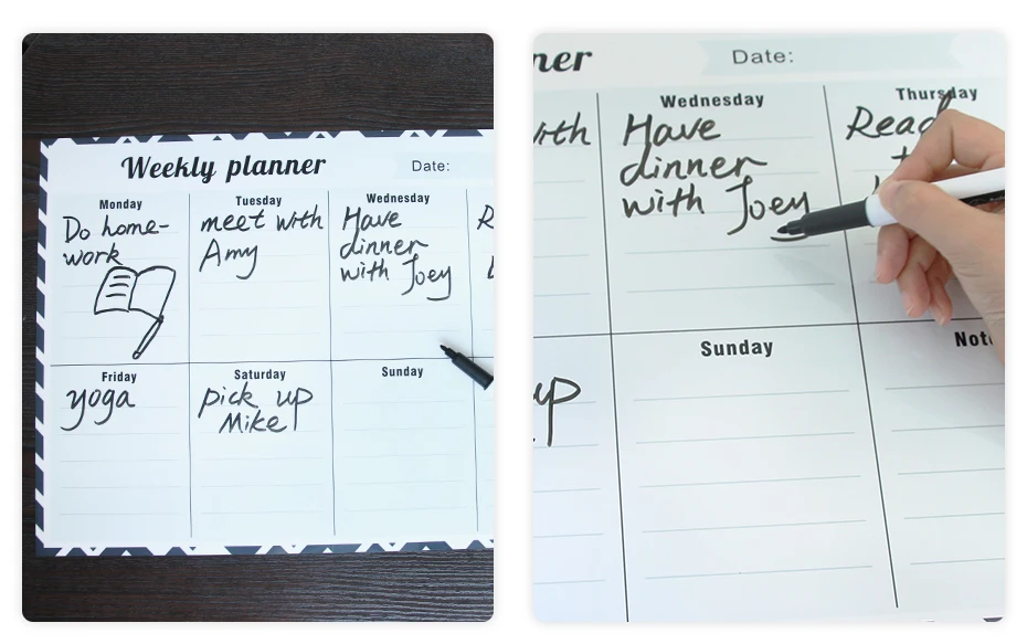 Magnetic Calendar Daily Weekly Planner Sticker To Do List Organizer Dry Erase Drawing Board Custom Language Fridge stickers 2019_15