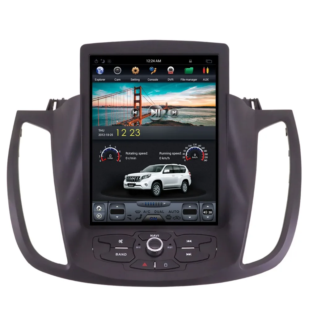 Top Android7 Tesla style Car No CD DVD Player GPS Navigation For Ford Kuga/Escape 2013-2017 Auto stereo headunit multimedia radio 1