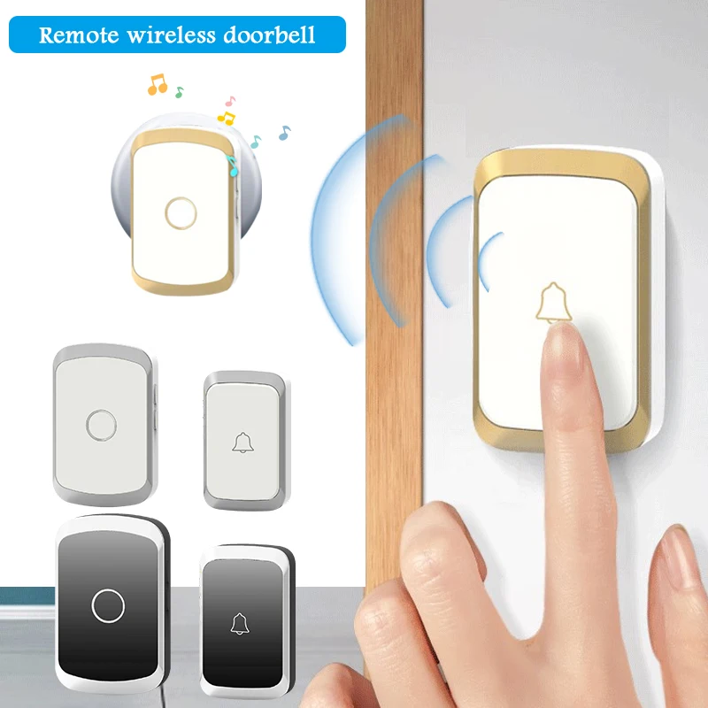 

Wireless Ring Doorbell With 1 Receiver Plugin And 1 Remote Button 36 Songs Operating At 300M Range Smart Doorbell US/EU/UK Plug