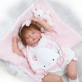 

20"Reborn silicone Baby Dolls Toy real looking closed eyes bebe alive NPK lifelike creative Xmas Gift Play House Bonecas