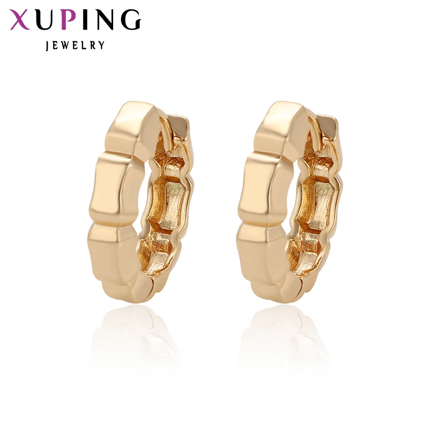 Xuping Fashion Earring Goldcolor Elegant Hoop Earrings Women Popular
