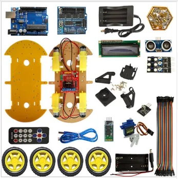 

UNO Robot Car Kit Bluetooth Chassis suit Tracking Compatible UNO R3 DIY RC Electronic toy robot