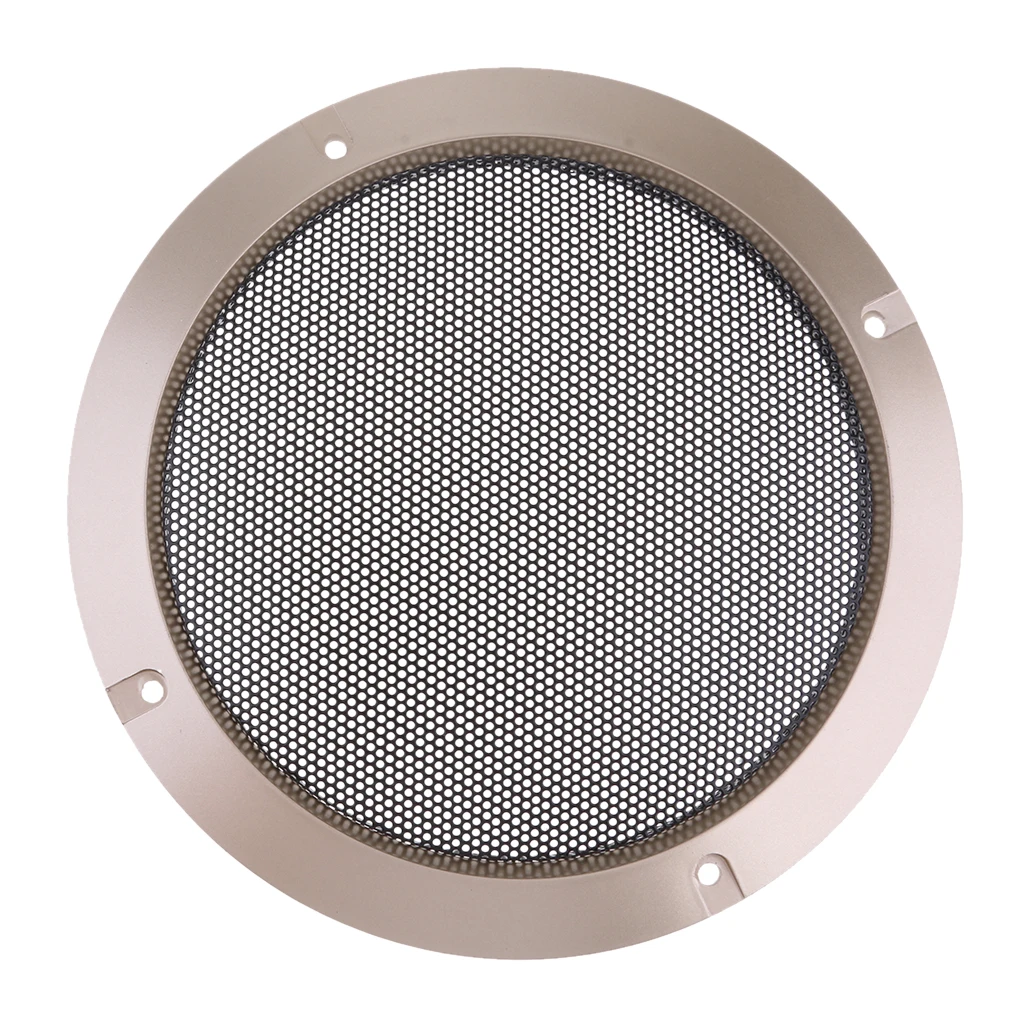 6.5 Inch Speaker Grills Cover Case with 4 pcs Screws for Speaker Mounting Home Audio DIY -184mm Outer Diameter Gold