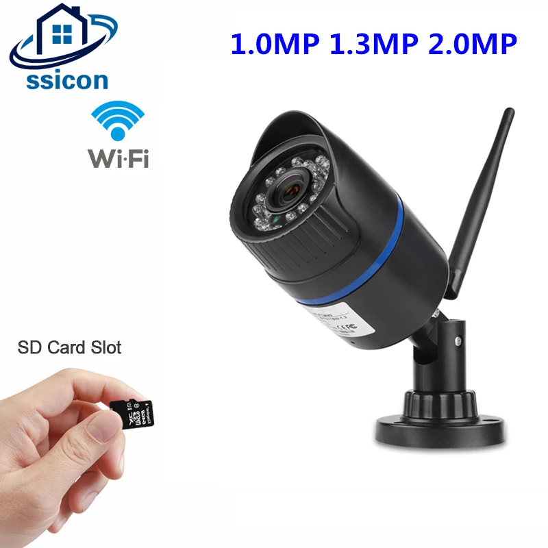 

SSICON Bullet Outdoor Camera WiFi ONVIF IP Camera HD 1080P 960P 720P Wireless Wired Security Camera Support 64G SD Card