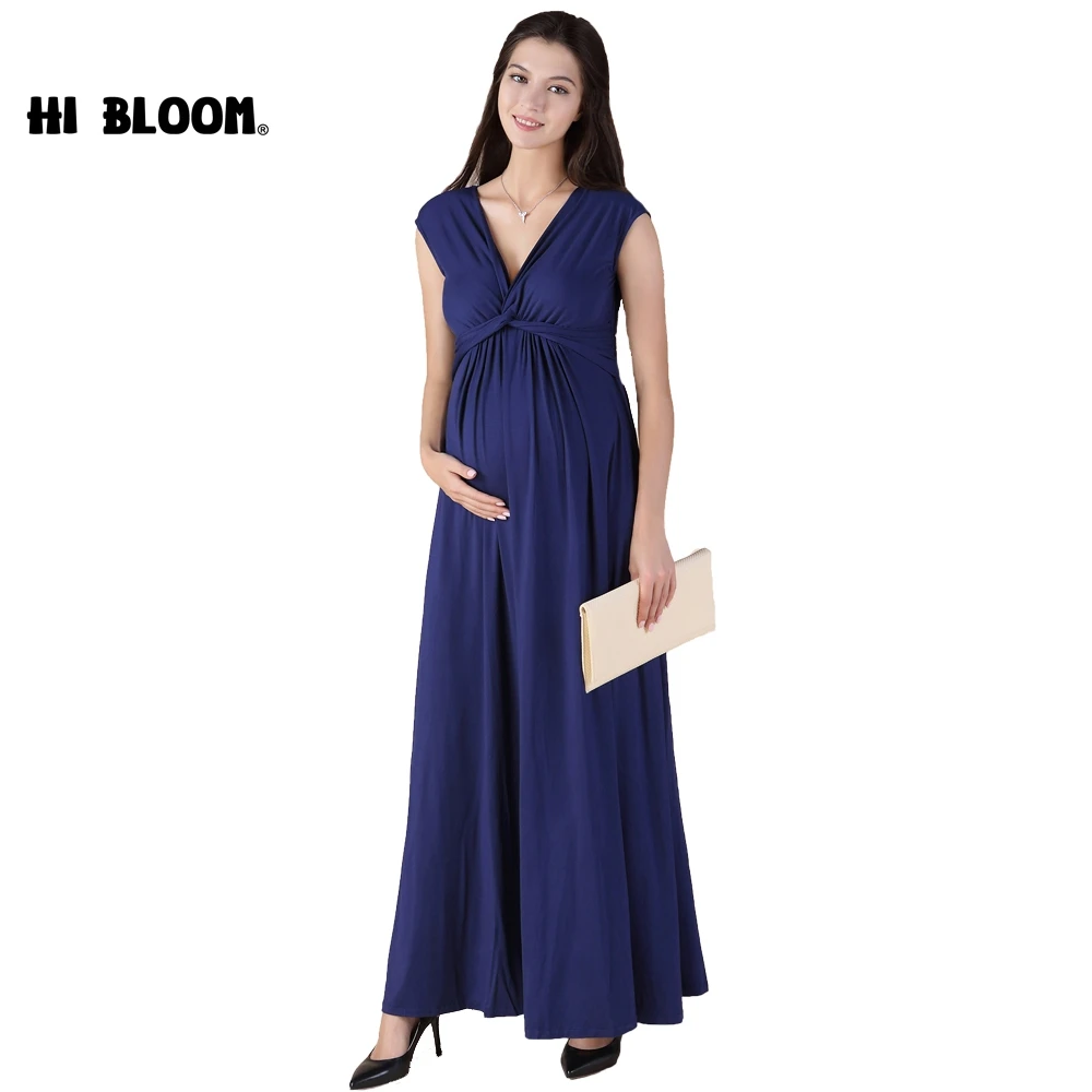 

HI BLOOM Sleeveless Long Dresses for Pregnant Women Summer Maternity Dresses Pregnancy Clothes Loose Vestidos