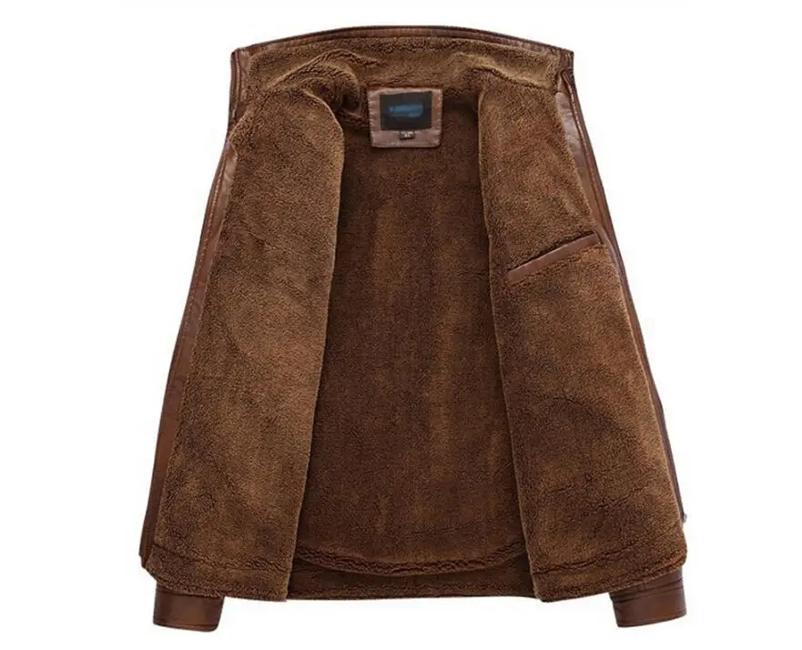 Новая кожаная куртка Для мужчин Пальто и пуховики 5XL бренд Высокое качество PU верхняя одежда Для мужчин Бизнес зима Искусственный мех