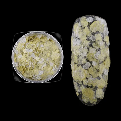 Yellow 1 шт хлопок конфеты Мрамор каменный порошок косметические средства для ногтей глиттер порошок измельченных Зефир ломтик хлопья блестки 3D украшение для ногтей - Цвет: Yellow