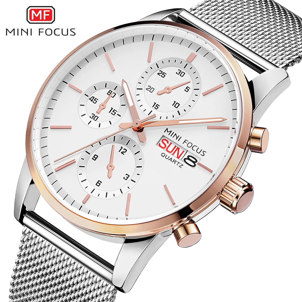 

MINIFOCUS Luxury Brand Men's Fashion Quartz Watch Men Simple Casual Sports Stainless Steel Watches Male Waterproof Analog Clock