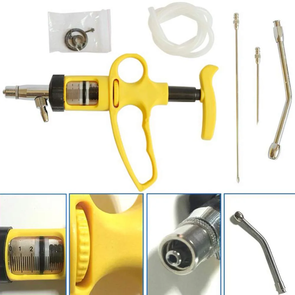 

10ml Continuous Syringe Gun Feeding Needle Vaccinator for Cattle Sheep Goats Livestock Tool