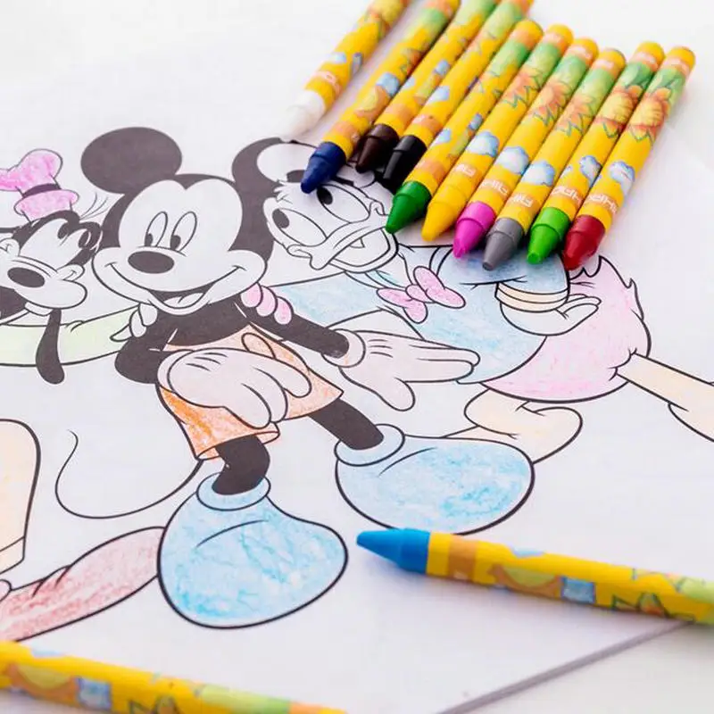 Colored Crayons Drawing Wax Pencil 12 colors/set Students Children's School Stationery