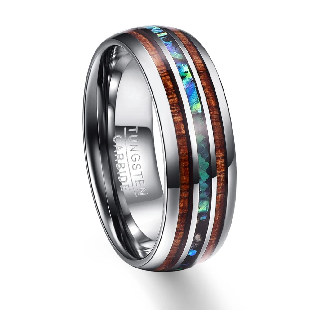  Wood Grain Polishing Men Rings Middle 100% Tungsten Carbide Wedding Bands Multi-size Anillos para h