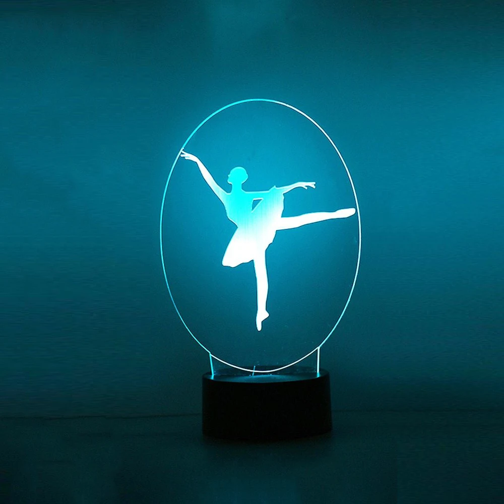 

Creative Usb Visual 3D Led Ballerina Modeling Light Fixture Desk Lamp Girl Bedside Sleep Night Lights Novelty Ballet Dream Gifts