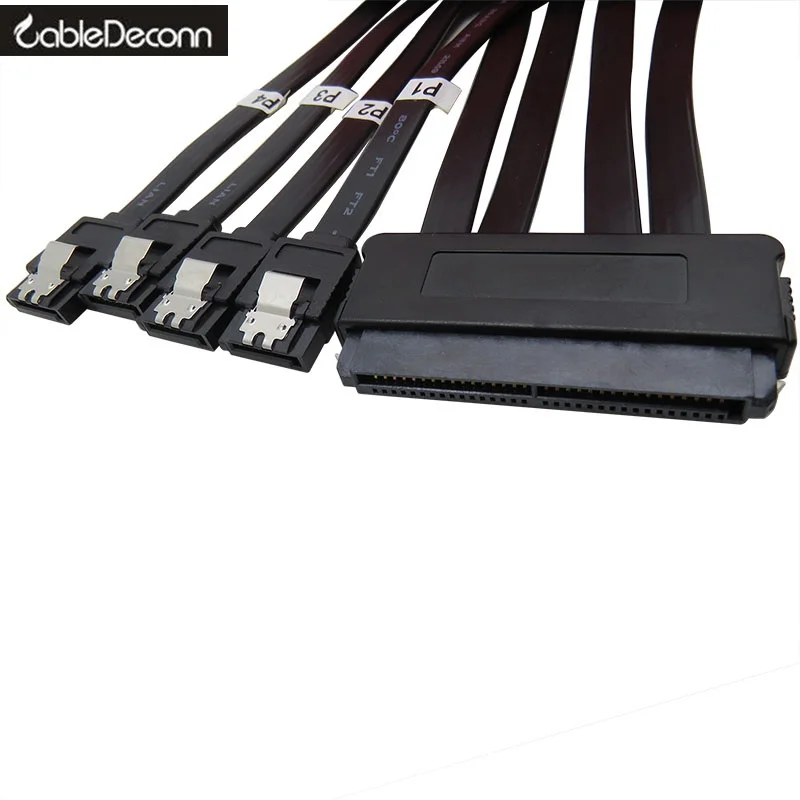 32 Pin SFF 8484 to 4 x 7 Pin Internal SAS Cable Serial Attached SCSI ...