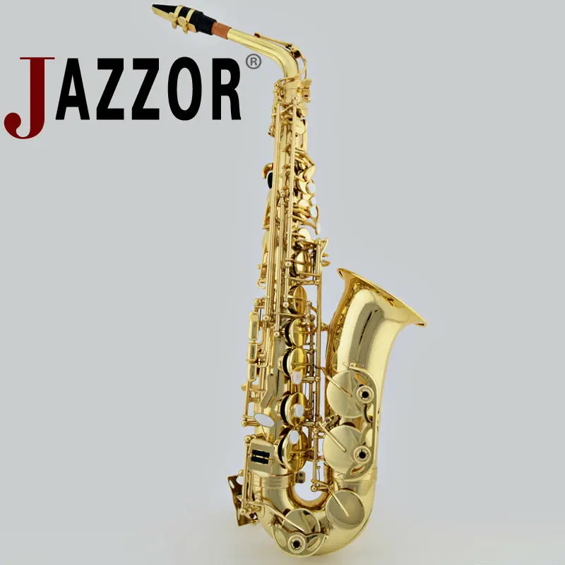 

JAZZOR professional Alto Saxophone JBAS-200 E flat gold lacquer Brass wind instruments with Saxophone mouthpiece and case