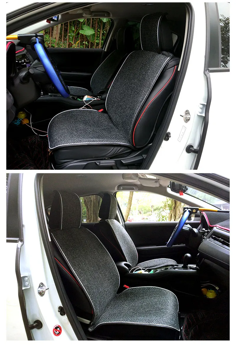 Car Seat Cover Linen Seats Cushion Summer Breathable Mesh Front Chair Protector Cape Mat Pad Universal Auto Interior Accessories (8)