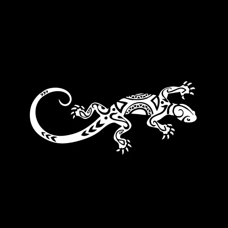 YJZT 15.7*6.9CM Funny Reptile Lizard Decor Car Stickers Vinyl Bumper Car Window C12-1079 - Название цвета: Серебристый