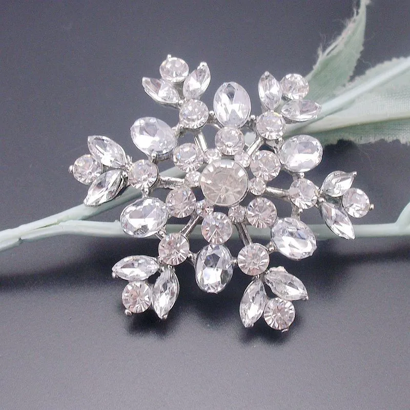 Снежинка Посеребренная Тон в винтажном стиле, с кристаллами свадебная брошь в виде цветка с пентаграммой корсаж брошь для свадьбы Пункт No.: BH7461