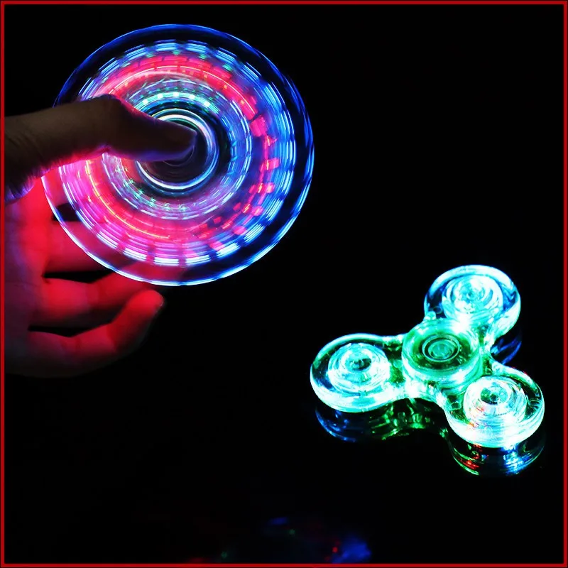 

Waterproof Led Light Transparent Crystal Hand Spinner ABS EDC Fingertip Spinner For Autism ADHD Anxiety Stress Toy Gift