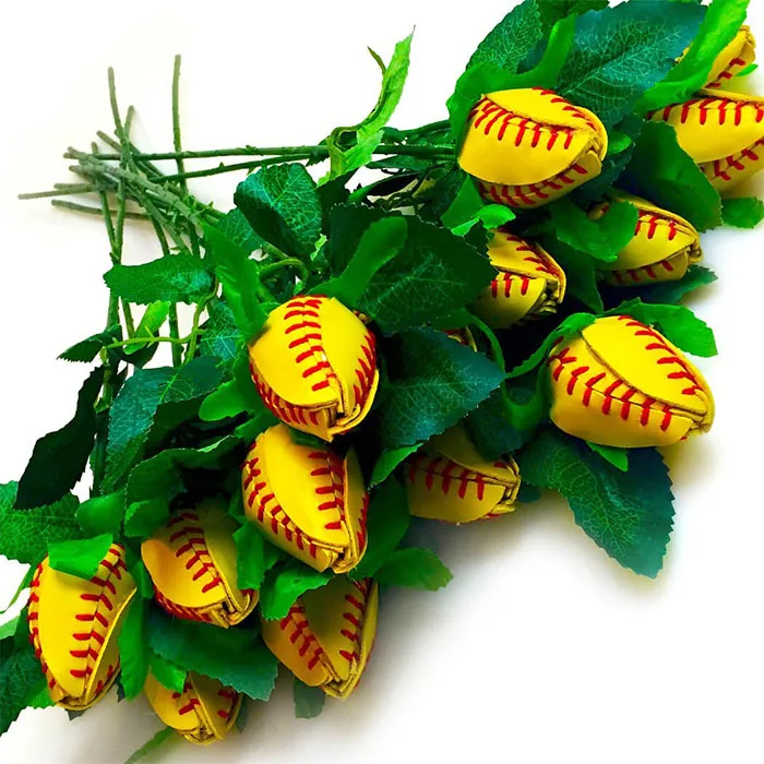 

2019 Leather softball rosebud