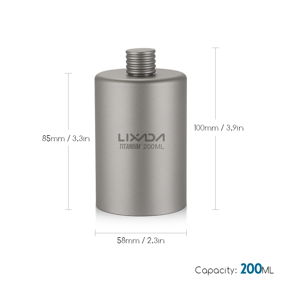 Lixada al aire libre Alcohol portátil de la botella de la bebida de la olla para viajes de Camping mochila de vino 200 ml frasco ligero