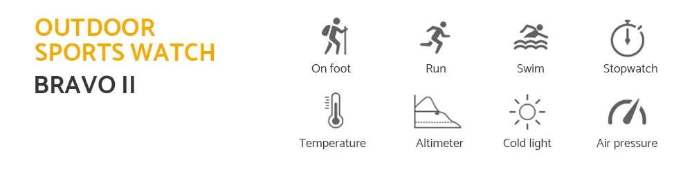 Обновленные Смарт-часы Bravo 2S мужские спортивные часы 3D шагомер 5ATM водонепроницаемый альтиметр барометр