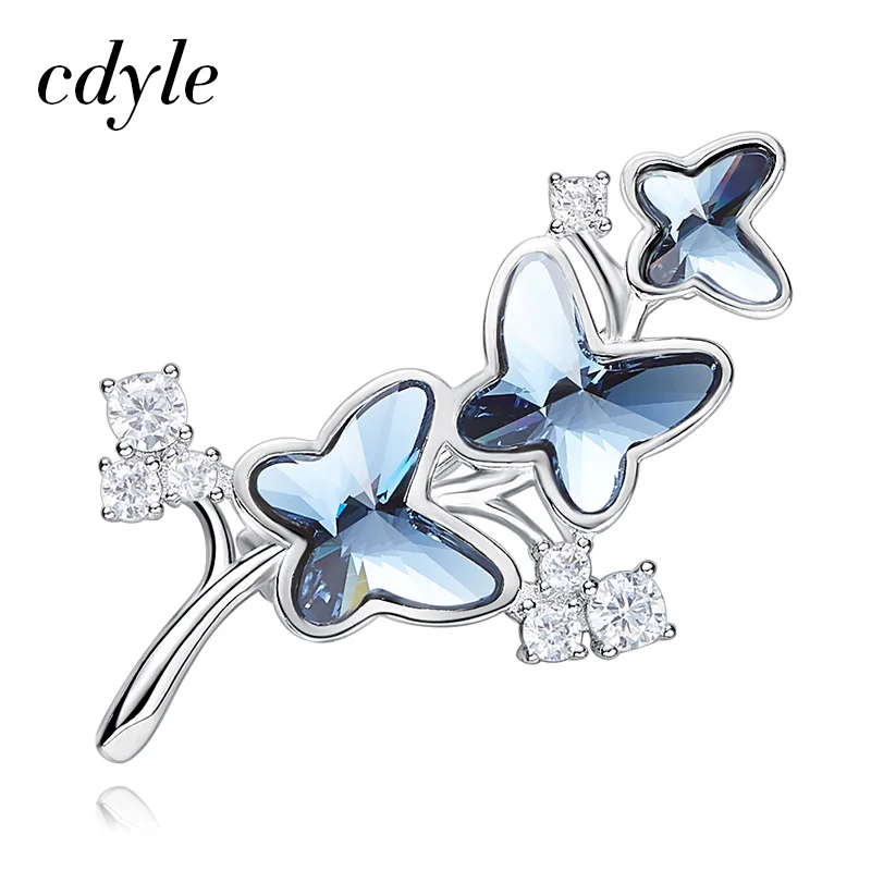 

Cdyle Crystals from Swarovski Brooches Women Austrian Rhinestone Fashion Jewelry Elegant Luxury Butterfly Shaped Trendy Design