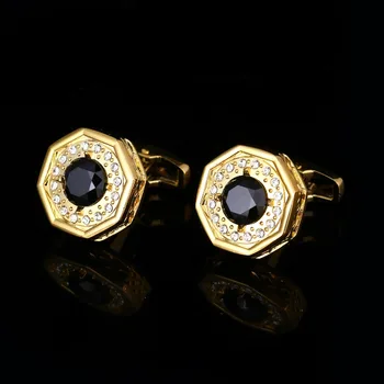 

QiQiWu Rhinestone Gold Cufflinks Mens Wedding Luxury French Shirt Cuff link Men high quality Cuff links Christma Gifts Cuffs