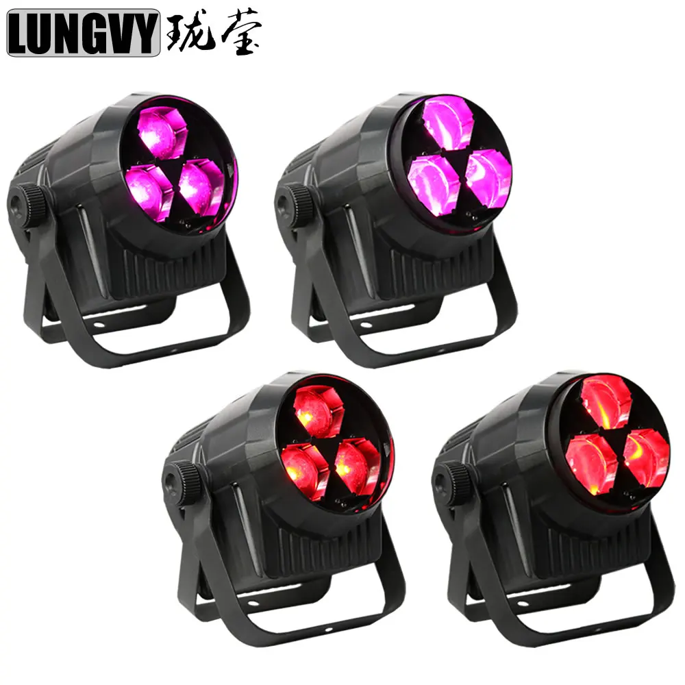 Free Shipping 4pcs/Lot Led Zoom Par Light 3x15w RGBW Led Par 64 Zoom