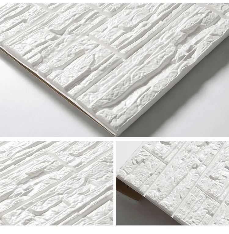

New DIY 3D Brick PE Foam Wallpaper Panels Room Decal Stone Decoration Embossed Living Room Kids Safty Bedroom Home Decor 70*38cm