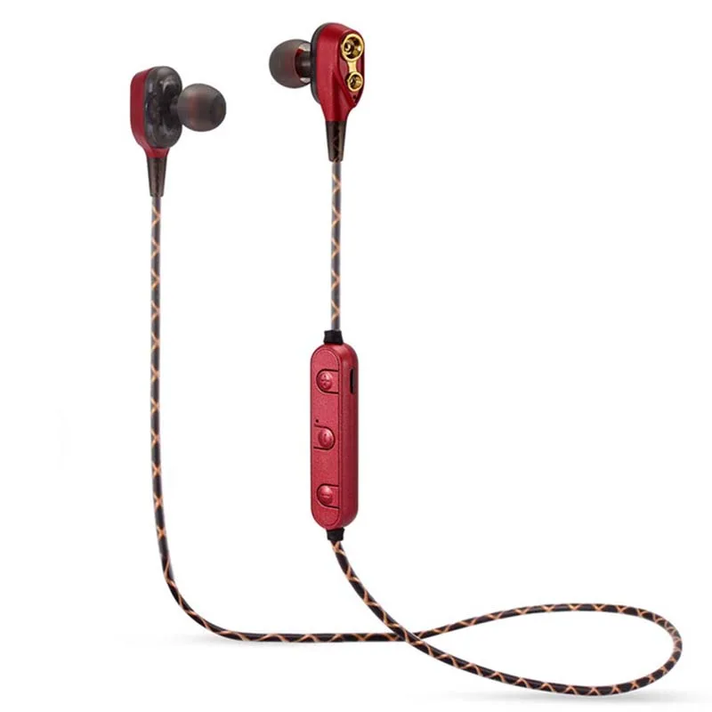 Teamyo беспроводные наушники спортивные Bluetooth наушники стерео бас-вкладыши гарнитура с микрофоном для iPhone samsung Android телефон - Цвет: Красный
