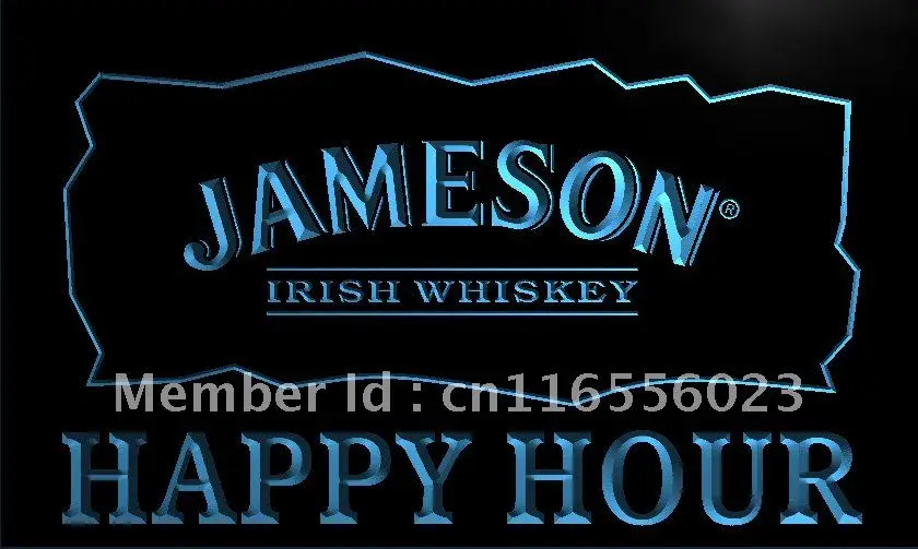 LA659 Jameson Irish Whiskey Happy Hour Bar Neon Sign home decor